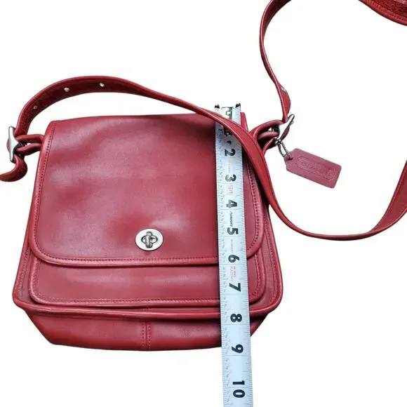 Vintage Coach Red Rambler's Legacy Crossbody Shoulder Bag - 9061 - Picture 7 of 15